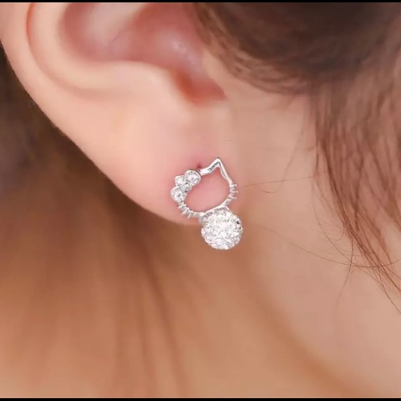 Sterling Hello Kitty Earrings - Picture 3 of 4